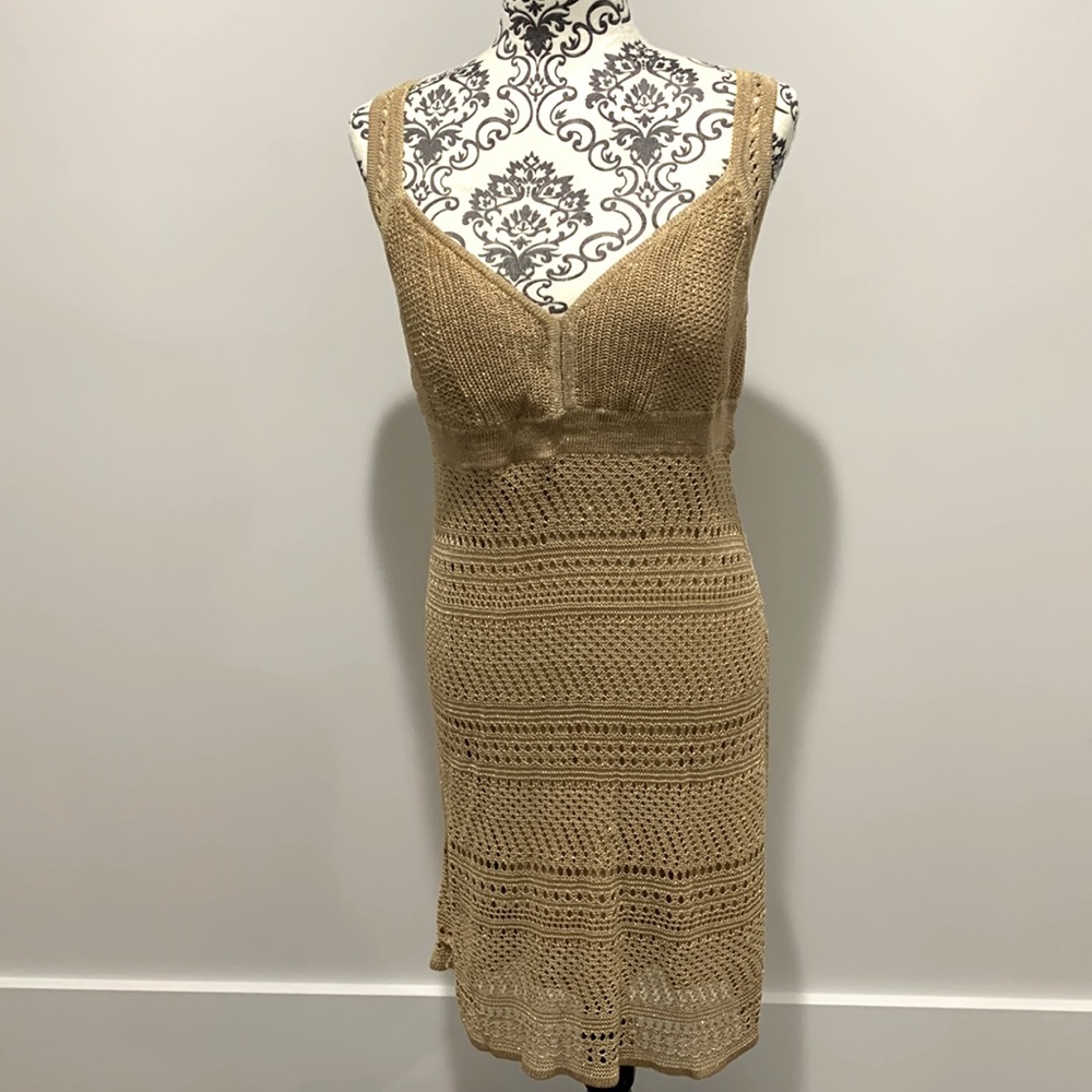 Guess, sparkly gold knit dress, size:XL